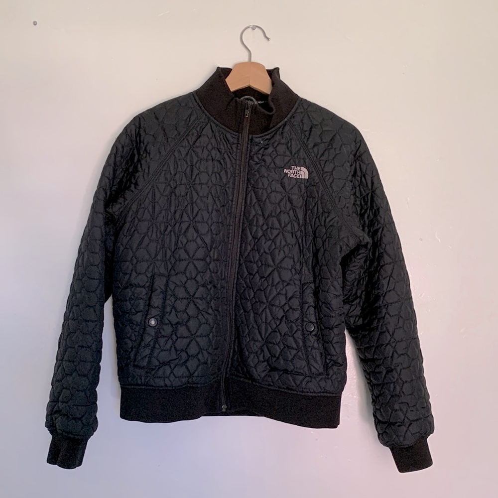Black XL Women’s Winter Quilted Athleisure Bomber Jacket - The North Face